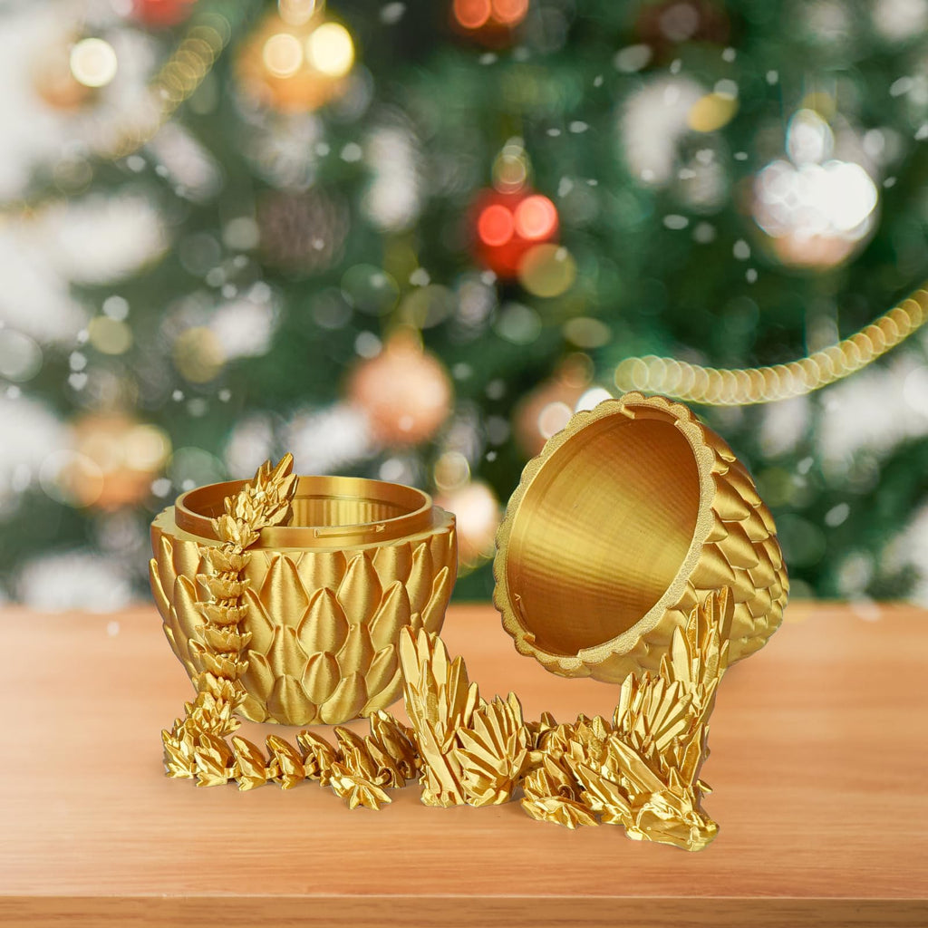 Winged Dragon Inside Surprise Egg Fun Collectible Toy Gift for Kids and Adults, 3D Printed Fantasy Dragon Ideal for Christmas Easter Birthdays and Holiday Decorations (Purple, Medium)