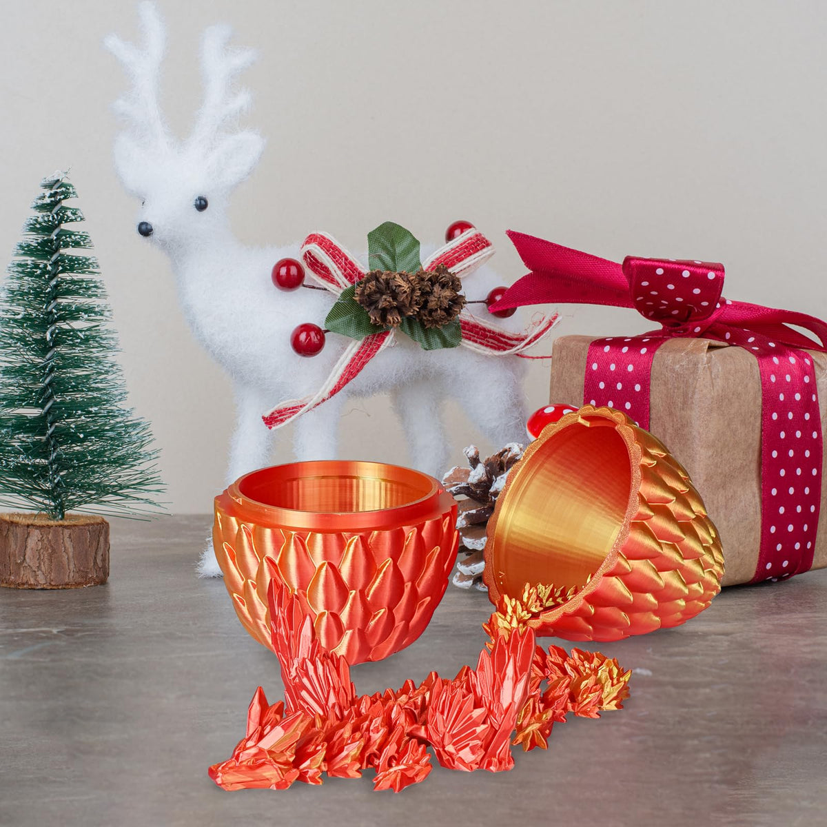 Winged Dragon Inside Surprise Egg Fun Collectible Toy Gift for Kids and Adults, 3D Printed Fantasy Dragon Ideal for Christmas Easter Birthdays and Holiday Decorations (Purple, Medium)