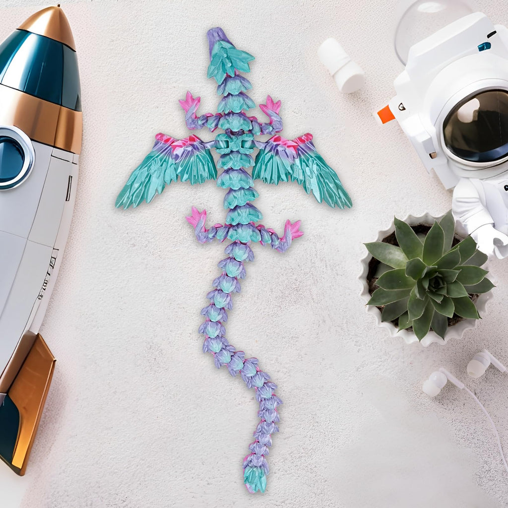 Winged Dragon Inside Surprise Egg Fun Collectible Toy Gift for Kids and Adults, 3D Printed Fantasy Dragon Ideal for Christmas Easter Birthdays and Holiday Decorations (Purple, Medium)