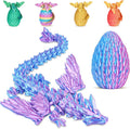 Winged Dragon Inside Surprise Egg Fun Collectible Toy Gift for Kids and Adults, 3D Printed Fantasy Dragon Ideal for Christmas Easter Birthdays and Holiday Decorations (Purple, Medium)